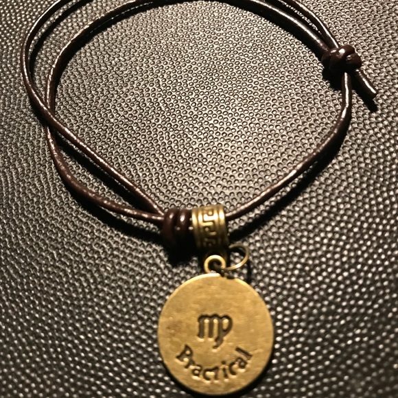 Practical Virgo The Virgin Unisex Leather Bangle - Picture 2 of 2